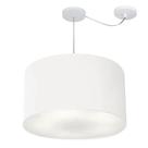 Lustre Pendente Cilíndrico Com Desvio de Centro Vivare Md-4235 Cúpula em Tecido 45x30cm - Bivolt