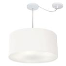 Lustre Pendente Cilíndrico Com Desvio de Centro Vivare Md-4263 Cúpula em Tecido 55x25cm - Bivolt