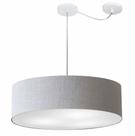 Lustre Pendente Cilíndrico Com Desvio de Centro Vivare Md-4265 Cúpula em Tecido 60x15cm - Bivolt