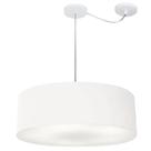 Lustre Pendente Cilíndrico Com Desvio de Centro Vivare Md-4265 Cúpula em Tecido 60x15cm - Bivolt