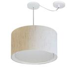 Lustre Pendente Cilíndrico Com Desvio de Centro Vivare Md-4313 Cúpula em Tecido 45x30cm - Bivolt Lustre Pendente Cilíndrico Com Desvio de Centro Vivare Md-4313 Cúpula em Tecido 45x30cm - Bivolt