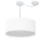 Lustre Pendente Cilíndrico Com Desvio de Centro Vivare Md-4314 Cúpula em Tecido 50x25cm - Bivolt