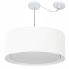 Lustre Pendente Cilíndrico Com Desvio de Centro Vivare Md-4318 Cúpula em Tecido 60x30cm - Bivolt