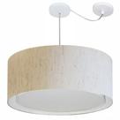 Lustre Pendente Cilíndrico Com Desvio de Centro Vivare Md-4318 Cúpula em Tecido 60x30cm - Bivolt