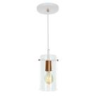 Lustre Pendente Cilindrico Cubo de vidro Branco Com Cobre Lustre Pendente Cilindrico Cubo de vidro Branco Com Cobre