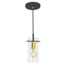 Lustre Pendente Cilindrico Cubo de vidro Preto com Dourado Lustre Pendente Cilindrico Cubo de vidro Preto com Dourado