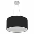 Lustre Pendente Cilíndrico Duplo Md-4123 Cúpula em Tecido 40x25cm Preto - Bivolt