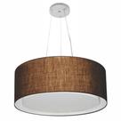 Lustre Pendente Cilíndrico Duplo Md-4124 Cúpula em Tecido 50x25cm Café - Bivolt