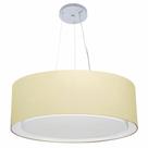 Lustre Pendente Cilíndrico Duplo Md-4125 Cúpula em Tecido 60x25cm Algodão Crú - Bivolt