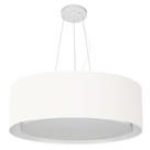 Lustre Pendente Cilíndrico Duplo Md-4126 Cúpula em Tecido 80x30cm Branco - Bivolt