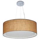 Lustre Pendente Cilíndrico Duplo Md-4126 Cúpula em Tecido 80x30cm Palha - Bivolt