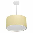 Lustre Pendente Cilíndrico Duplo Md-4290 Cúpula em Tecido 40x25cm Algodão Crú - Bivolt