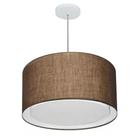 Lustre Pendente Cilíndrico Duplo Md-4293 Cúpula em Tecido 45x30cm Café - Bivolt