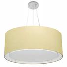 Lustre Pendente Cilíndrico Duplo Md-4302 Cúpula em Tecido 60x30cm Algodão Crú - Bivolt