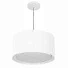 Lustre Pendente Cilíndrico Duplo Vivare Md-4290 Cúpula em Tecido 40x25cm - Bivolt