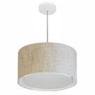Lustre Pendente Cilíndrico Duplo Vivare Md-4290 Cúpula em Tecido 40x25cm - Bivolt