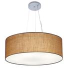 Lustre Pendente Cilíndrico Md-4010 Cúpula em Tecido 60x21cm Palha - Bivolt