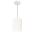 Lustre Pendente Cilíndrico Md-4012 Cúpula em Tecido 18x25cm Branco - Bivolt