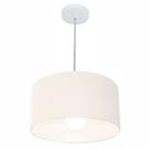 Lustre Pendente Cilíndrico Md-4031 Cúpula em Tecido 40x21cm Branco - Bivolt