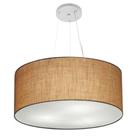 Lustre Pendente Cilíndrico Md-4047 Cúpula em Tecido 50x21cm Palha - Bivolt