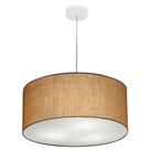 Lustre Pendente Cilíndrico Md-4049 Cúpula em Tecido 50x21cm Palha - Bivolt