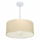 Lustre Pendente Cilíndrico MD-4052 Cúpula em Tecido 50x21cm Algodão Crú - Bivolt