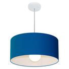Lustre Pendente Cilíndrico MD-4052 Cúpula em Tecido 50x21cm Azul Marinho - Bivolt
