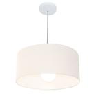Lustre Pendente Cilíndrico MD-4052 Cúpula em Tecido 50x21cm Branco - Bivolt