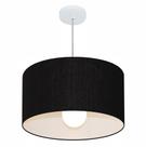 Lustre Pendente Cilíndrico Md-4069 Cúpula em Tecido 50x30cm Preto - Bivolt