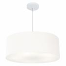 Lustre Pendente Cilíndrico Md-4079 Cúpula em Tecido 60x21cm Branco - Bivolt