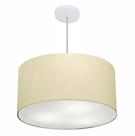 Lustre Pendente Cilíndrico Md-4080 Cúpula em Tecido 60x30cm Algodão Crú - Bivolt