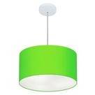 Lustre Pendente Cilíndrico Md-4099 Cúpula em Tecido 40x25cm Verde Limão - Bivolt