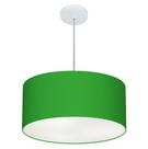 Lustre Pendente Cilíndrico Md-4100 Cúpula em Tecido 50x25cm Verde Folha - Bivolt