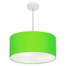 Lustre Pendente Cilíndrico Md-4100 Cúpula em Tecido 50x25cm Verde Limão - Bivolt