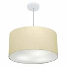 Lustre Pendente Cilíndrico Md-4101 Cúpula em Tecido 60x30cm Algodão Crú - Bivolt