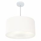Lustre Pendente Cilíndrico Md-4101 Cúpula em Tecido 60x30cm Branco - Bivolt