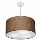 Lustre Pendente Cilíndrico Md-4101 Cúpula em Tecido 60x30cm Café - Bivolt