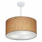 Lustre Pendente Cilíndrico Md-4101 Cúpula em Tecido 60x30cm Palha - Bivolt