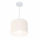 Lustre Pendente Cilíndrico Md-4113 Cúpula em Tecido 30x25cm Branco - Bivolt Lustre Pendente Cilíndrico Md-4113 Cúpula em Tecido 30x25cm Branco - Bivolt