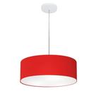 Lustre Pendente Cilíndrico Md-4132 Cúpula em Tecido 40x15cm Vermelho - Bivolt
