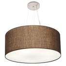 Lustre Pendente Cilíndrico Md-4135 Cúpula em Tecido 70x30cm Café - Bivolt