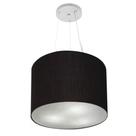 Lustre Pendente Cilíndrico Md-4183 Cúpula em Tecido 40x30cm Preto - Bivolt
