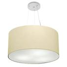 Lustre Pendente Cilíndrico Md-4189 Cúpula em Tecido 50x30cm Algodão Crú - Bivolt