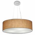 Lustre Pendente Cilíndrico Md-4193 Cúpula em Tecido 70x15cm Palha - Bivolt
