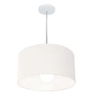 Lustre Pendente Cilíndrico Md-4202 Cúpula em Tecido 40x25cm Branco - Bivolt Lustre Pendente Cilíndrico Md-4202 Cúpula em Tecido 40x25cm Branco - Bivolt