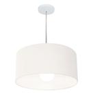 Lustre Pendente Cilíndrico Md-4204 Cúpula em Tecido 45x25cm Branco - Bivolt