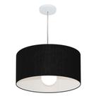 Lustre Pendente Cilíndrico Md-4204 Cúpula em Tecido 45x25cm Preto - Bivolt Lustre Pendente Cilíndrico Md-4204 Cúpula em Tecido 45x25cm Preto - Bivolt