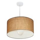 Lustre Pendente Cilíndrico Md-4205 Cúpula em Tecido 45x30cm Palha - Bivolt