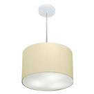 Lustre Pendente Cilíndrico Md-4211 Cúpula em Tecido 35x25cm Algodão Crú - Bivolt