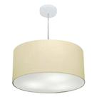 Lustre Pendente Cilíndrico Md-4213 Cúpula em Tecido 50x30cm Algodão Crú - Bivolt